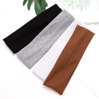 Bandeau élastique en coton pour femmes et hommes, bandes de sauna, course à pied, fitness, yoga, bandes de cheveux, maquillage commandé, accessoires pour cheveux, monochromatique, mode 1